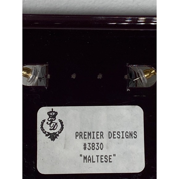 Premier Designs Maltese Goldtone Textured Alloy Open Hoop Earrings NWT Party - Picture 4 of 5